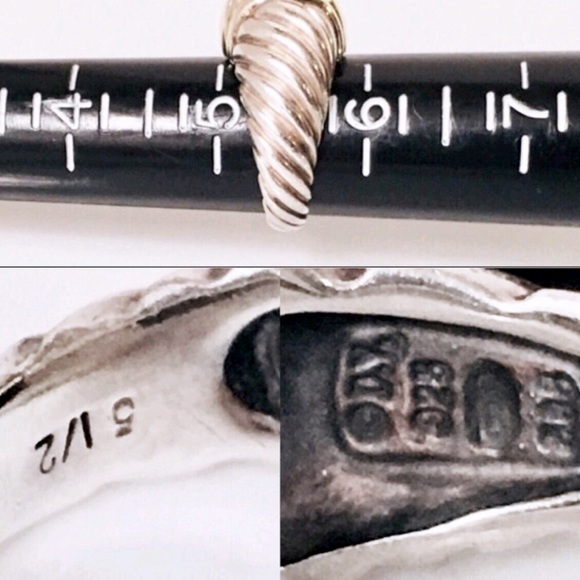 David Yurman Sterling & 14k Gold Cable Dome Ring - Picture 7 of 8